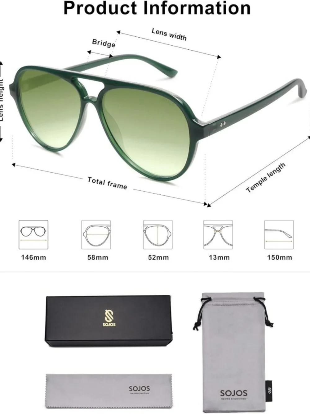 Trendy Polarized Aviator Sunglasses for Women & Men - Retro Classic Shades